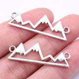WYSIWYG 10pcs Charms 38x12mm Snow Mountain Connector Charms For Jewelry Making DIY Antique Silver Color Alloy Charms