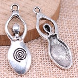 WYSIWYG 10pcs Charms 39x13mm Fertility Goddess Mother Charms For Jewelry Making Jewelry Findings Antique Silver Color Pendant EF3713