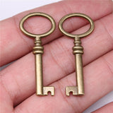 WYSIWYG 10pcs Charms 41x17mm Key Charms For Jewelry Making DIY Jewelry Findings Antique Bronze Color Alloy Charms Pendant