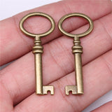 WYSIWYG 10pcs Charms 41x17mm Key Charms For Jewelry Making DIY Jewelry Findings Antique Bronze Color Alloy Charms Pendant