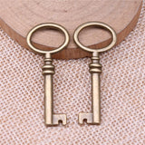 WYSIWYG 10pcs Charms 41x17mm Key Charms For Jewelry Making DIY Jewelry Findings Antique Bronze Color Alloy Charms Pendant
