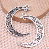 WYSIWYG 10pcs Charms 41x35mm Crescent Moon Connector Charms For Jewelry Making DIY Jewelry Findings Alloy Charms Pendant EF2745