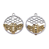 WYSIWYG 10pcs Charms Bee Honeycomb Honeybee 29x25mm Antique Silver Color Pendants DIY Crafts Making Findings Jewelry