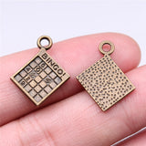 WYSIWYG 10pcs Charms Bingo! Minesweeper 15x17mm Antique Silver Color Pendant Bingo! For Jewelry Making Jewelry Findings
