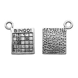 WYSIWYG 10pcs Charms Bingo! Minesweeper 15x17mm Antique Silver Color Pendant Bingo! For Jewelry Making Jewelry Findings