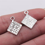 WYSIWYG 10pcs Charms Bingo! Minesweeper 15x17mm Antique Silver Color Pendant Bingo! For Jewelry Making Jewelry Findings