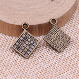WYSIWYG 10pcs Charms Bingo! Minesweeper 15x17mm Antique Silver Color Pendant Bingo! For Jewelry Making Jewelry Findings