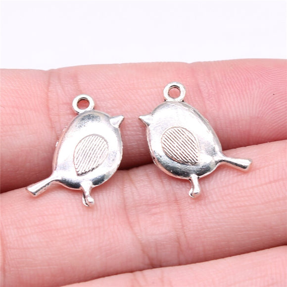 WYSIWYG 10pcs Charms Bird 20x13mm Tibetan Bronze Silver Color Pendants Jewelry Making DIY Handmade Craft For Bracelet Necklace