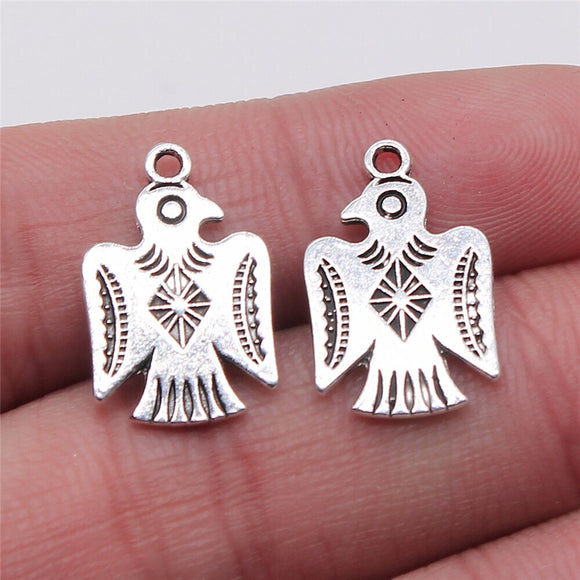 WYSIWYG 10pcs Charms Bird Antique Silver Color Alloy Diy Jewelry Making Accessories 12x19mm