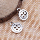 WYSIWYG 10pcs Charms Buttons 2 Colors Antique Silver Color Antique Bronze Color Alloy DIY Jewelry Making Accessories 16x12mm EF3759