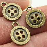 WYSIWYG 10pcs Charms Buttons 2 Colors Antique Silver Color Antique Bronze Color Alloy DIY Jewelry Making Accessories 16x12mm EF3759