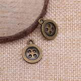 WYSIWYG 10pcs Charms Buttons 2 Colors Antique Silver Color Antique Bronze Color Alloy DIY Jewelry Making Accessories 16x12mm EF3759