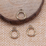 WYSIWYG 10pcs Charms Circle High Quality KC Gold Color 10x13mm Metal Alloy Jewelry DIY Accessories For Earring Making