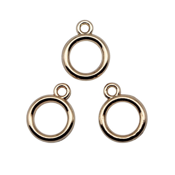 WYSIWYG 10pcs Charms Circle High Quality KC Gold Color 10x13mm Metal Alloy Jewelry DIY Accessories For Earring Making
