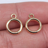 WYSIWYG 10pcs Charms Circle High Quality KC Gold Color 10x13mm Metal Alloy Jewelry DIY Accessories For Earring Making