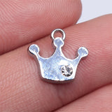 WYSIWYG 10pcs Charms Crown With Crystal 15x14mm Pendant Crown With Crystal Charms For Jewelry Making Jewelry Findings
