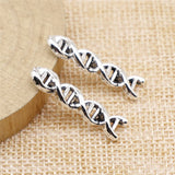 WYSIWYG 10pcs Charms Deoxyribonucleic Acid DNA 28x7x4mm Antique Silver Color Pendant Making DIY Handmade Finding Jewelry