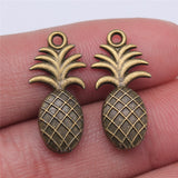 WYSIWYG 10pcs Charms Double Sided Pineapple 23x10mm Antique Making Pendant Vintage Tibetan DIY Handmade Jewelry