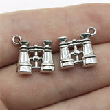WYSIWYG 10pcs Charms Double Sided Telescope 15x15mm Antique Silver Color Pendants Making DIY Handmade Tibetan Finding