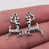 WYSIWYG 10pcs Charms Elk Antique Silver Color 14x20mm Metal Alloy Charms Jewelry Diy Accessories