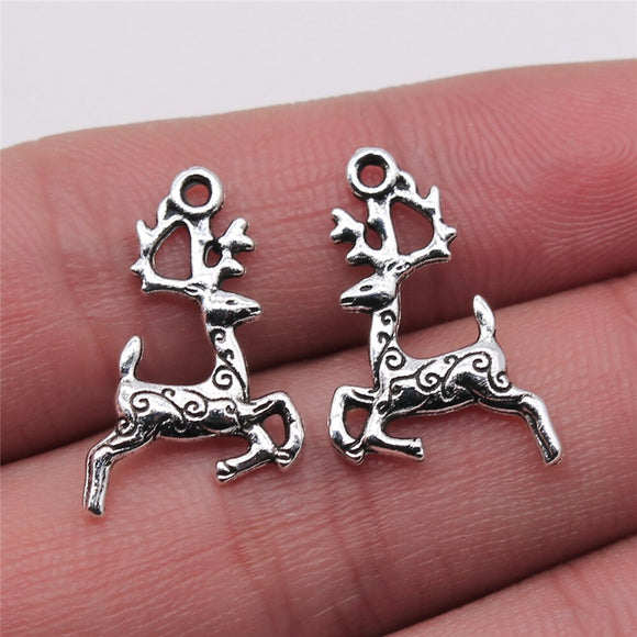 WYSIWYG 10pcs Charms Elk Antique Silver Color 14x20mm Metal Alloy Charms Jewelry Diy Accessories