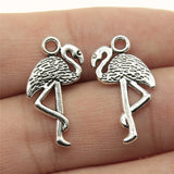 WYSIWYG 10pcs Charms Flamingo 24x10mm 2 Colors Single Stand Crane Pendants DIY Making Findings Handmade Jewelry EF3915