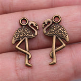 WYSIWYG 10pcs Charms Flamingo 24x10mm 2 Colors Single Stand Crane Pendants DIY Making Findings Handmade Jewelry EF3915