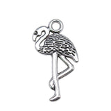 WYSIWYG 10pcs Charms Flamingo 24x10mm 2 Colors Single Stand Crane Pendants DIY Making Findings Handmade Jewelry EF3915
