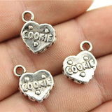 10pcs Charms Heart Cookie 15x12mm Antique Silver Color Plated Pendants Making DIY Handmade Jewelry Findings EF4647