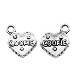 10pcs Charms Heart Cookie 15x12mm Antique Silver Color Plated Pendants Making DIY Handmade Jewelry Findings EF4647
