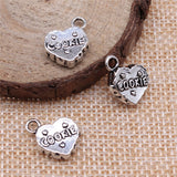 10pcs Charms Heart Cookie 15x12mm Antique Silver Color Plated Pendants Making DIY Handmade Jewelry Findings EF4647