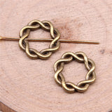 WYSIWYG 10pcs Charms Hemp Wreath Antique Bronze Antique Silver Color 14x14mm Metal Alloy Charms Jewelry Diy Accessories