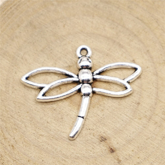 WYSIWYG 10pcs Charms Hollow Dragonfly 32x27mm Pendants Making DIY Handmade Tibetan Finding Jewelry EF3791