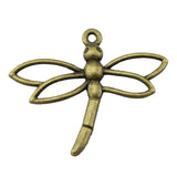 WYSIWYG 10pcs Charms Hollow Dragonfly 32x27mm Pendants Making DIY Handmade Tibetan Finding Jewelry EF3791