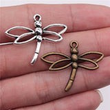 WYSIWYG 10pcs Charms Hollow Dragonfly 32x27mm Pendants Making DIY Handmade Tibetan Finding Jewelry EF3791