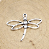 WYSIWYG 10pcs Charms Hollow Dragonfly 32x27mm Pendants Making DIY Handmade Tibetan Finding Jewelry EF3791