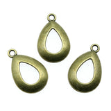 WYSIWYG 10pcs Charms Hollow Drop Shape Charms For Earring Making 3 Colors 23x15mm Metal Alloy Jewelry Accessories