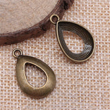 WYSIWYG 10pcs Charms Hollow Drop Shape Charms For Earring Making 3 Colors 23x15mm Metal Alloy Jewelry Accessories
