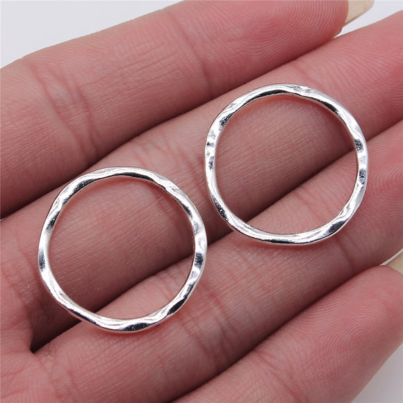 WYSIWYG 10pcs Charms Irregular Ring Antique Silver Color Alloy Diy Jewelry Making Accessories 23x24mm
