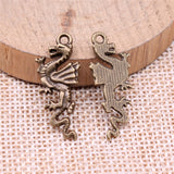 WYSIWYG 10pcs Charms Jewelry Findings DIY Accessories Flying Dragon Pendant Antique Silver Color 27x11mm