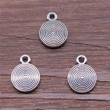 WYSIWYG 10pcs Charms Jewelry Findings Diy Accessories Circle Round Pendant Antique Bronze Color Antique Silver Color 9x12mm