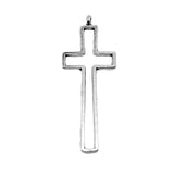 WYSIWYG 10pcs Charms Jewelry Findings Diy Accessories Hollow Cross Pendant Antique Silver Color 16x42mm