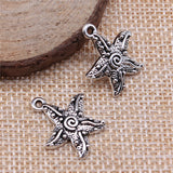 WYSIWYG 10pcs Charms Jewelry Findings Diy Accessories Starfish Pendant Antique Silver Color 18x20mm