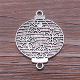 WYSIWYG 10pcs Charms Lantern Connector Antique Silver Color 25x31mm Metal Jewelry Findings Diy Accessories