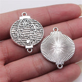 WYSIWYG 10pcs Charms Lantern Connector Antique Silver Color 25x31mm Metal Jewelry Findings Diy Accessories