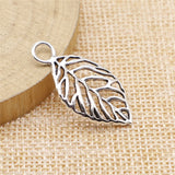 WYSIWYG 10pcs Charms Leaves 16x32mm Antique Silver Color Gold Color Pendant Leaves Charms For Jewelry Making Jewelry Findings
