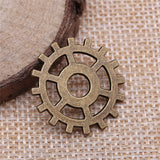 WYSIWYG 10pcs Charms Steampunk Gear 2 Colors Antique Silver Color Antique Bronze Color 25mm Metal Alloy Jewelry DIY Accessories