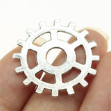 WYSIWYG 10pcs Charms Steampunk Gear 2 Colors Antique Silver Color Antique Bronze Color 25mm Metal Alloy Jewelry DIY Accessories
