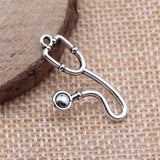 WYSIWYG 10pcs Charms Stethoscope 15x28mm Antique Silver Color Pendant Stethoscope Charms For Jewelry Making Jewelry Findings