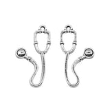 WYSIWYG 10pcs Charms Stethoscope 15x28mm Antique Silver Color Pendant Stethoscope Charms For Jewelry Making Jewelry Findings